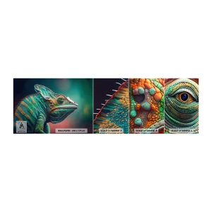 Campione di Fotomurale Adesivo Deluxe Sticker - Mi vedi? Non va bene... - Camaleonte, Animali, Rettile - 100x30 cm