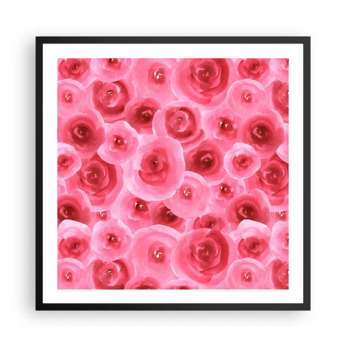 Poster in cornice nera - Rose in alto e in basso - 60x60 cm