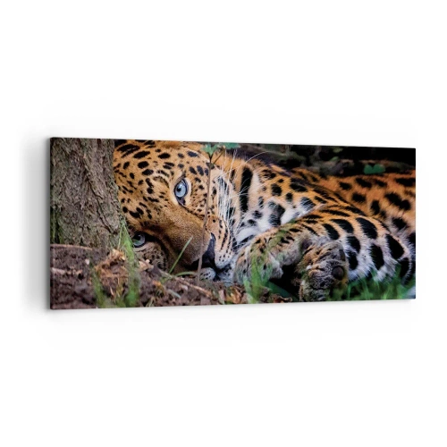 Quadro su tela - Stampe su Tela - Un leopardo sdraiato all'ombra degli alberi - 120x50cm - Fidati di me - Decorazione murale moderna per soggiorno e camera da letto ARTTOR