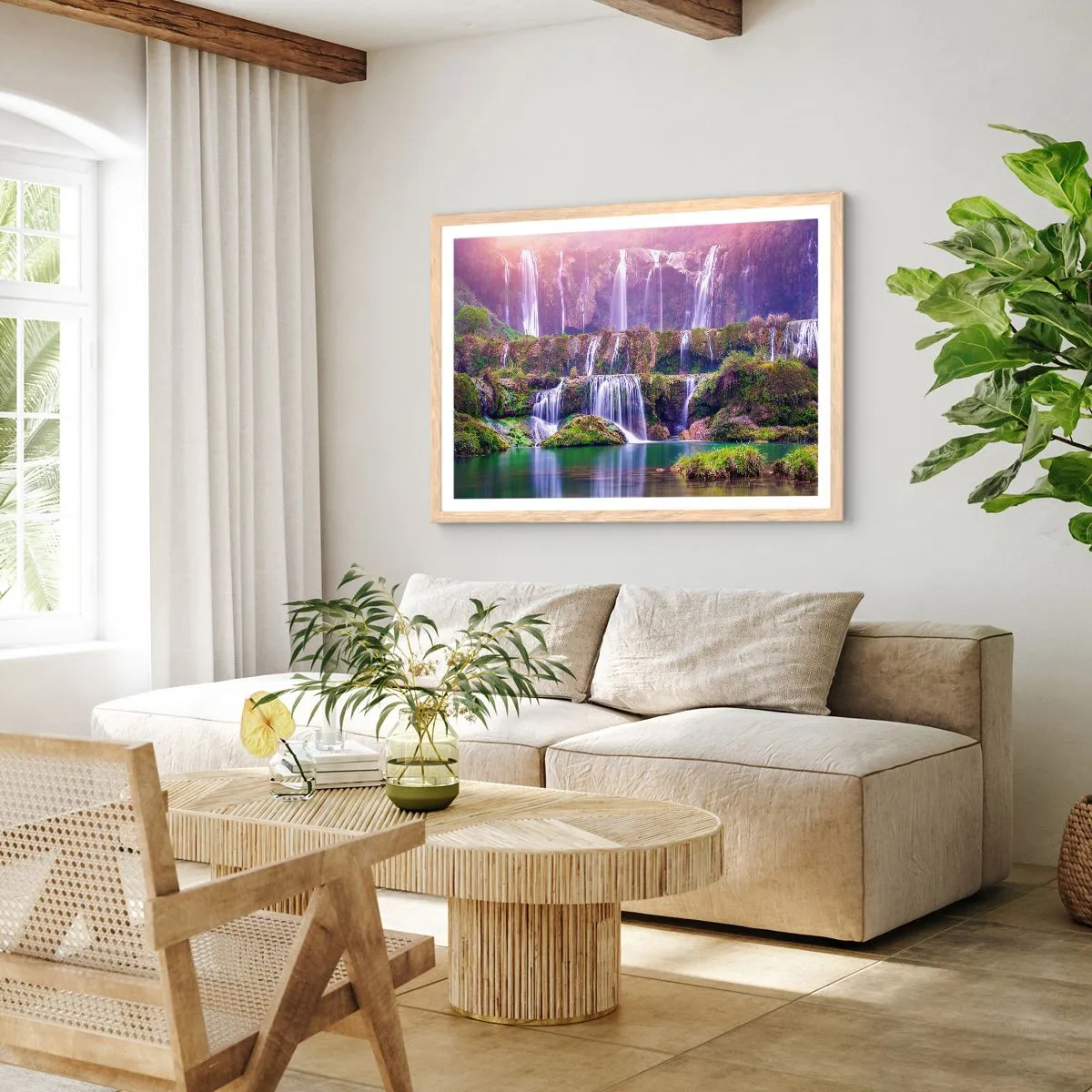 Poster in cornice rovere chiaro - La scala verso il cielo - 40x30 cm