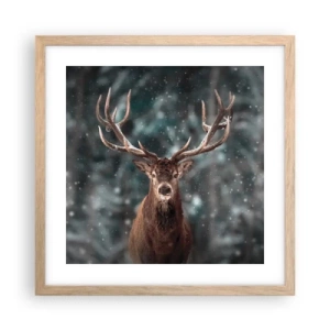 Poster in cornice rovere chiaro - Il re del bosco incoronato - 40x40 cm