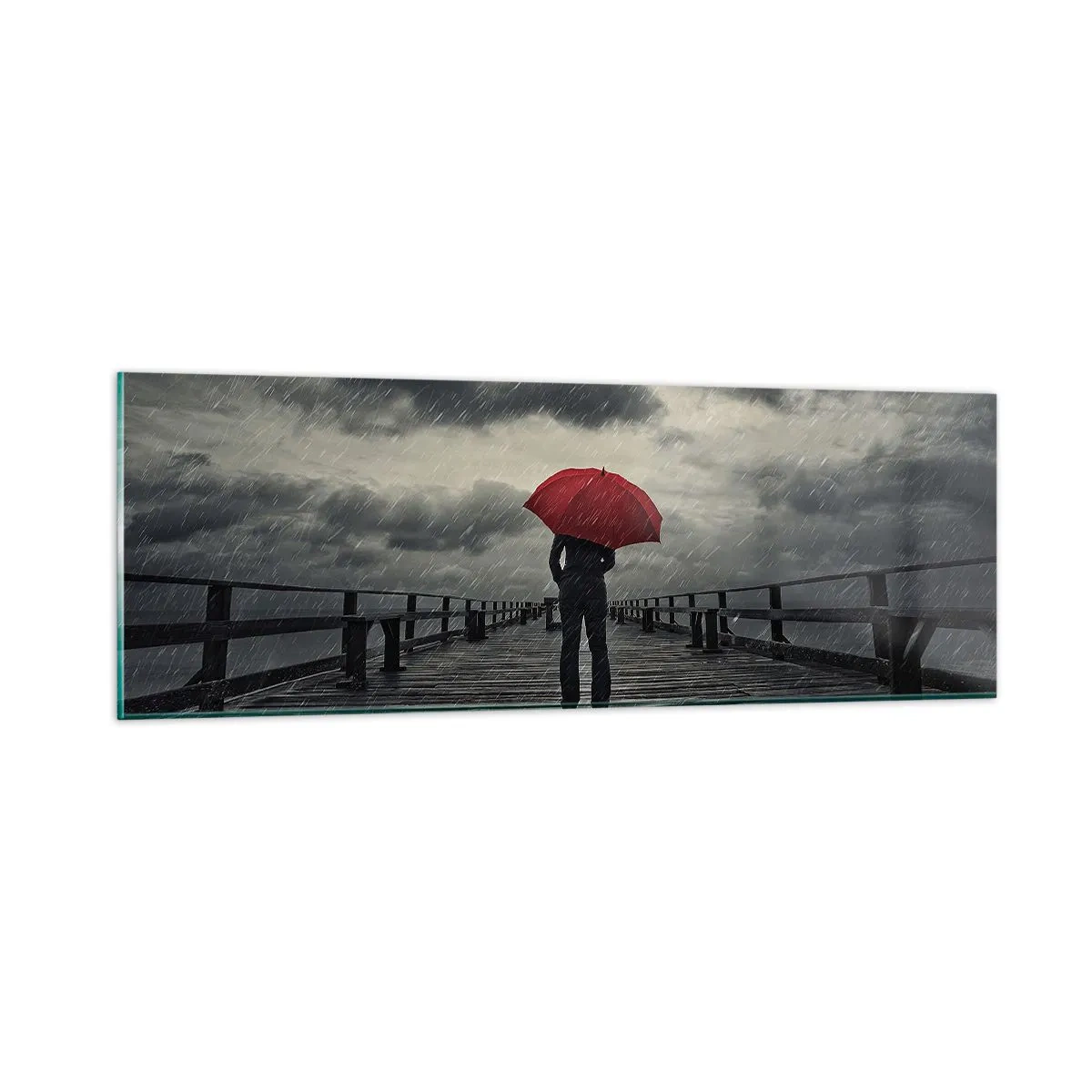 Quadro su vetro - Non importa che piove - 90x30 cm
