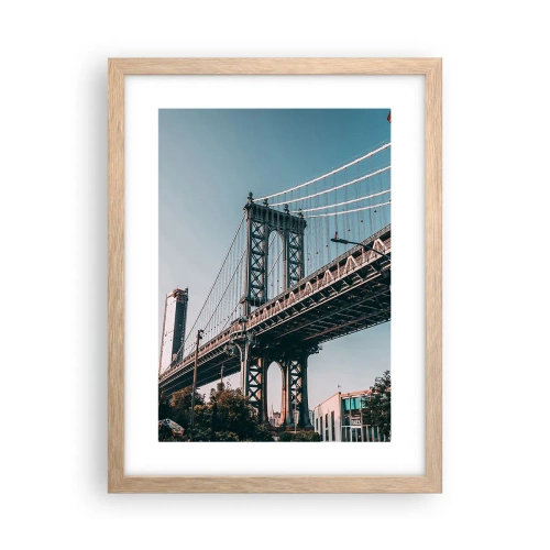 Poster in cornice rovere chiaro - Sopra le onde della città - 30x40 cm