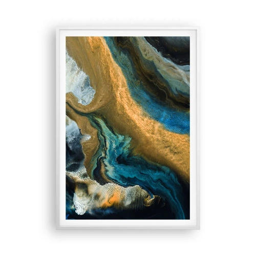 Poster in cornice bianca - Blu-oro: influenza reciproca - 70x100 cm
