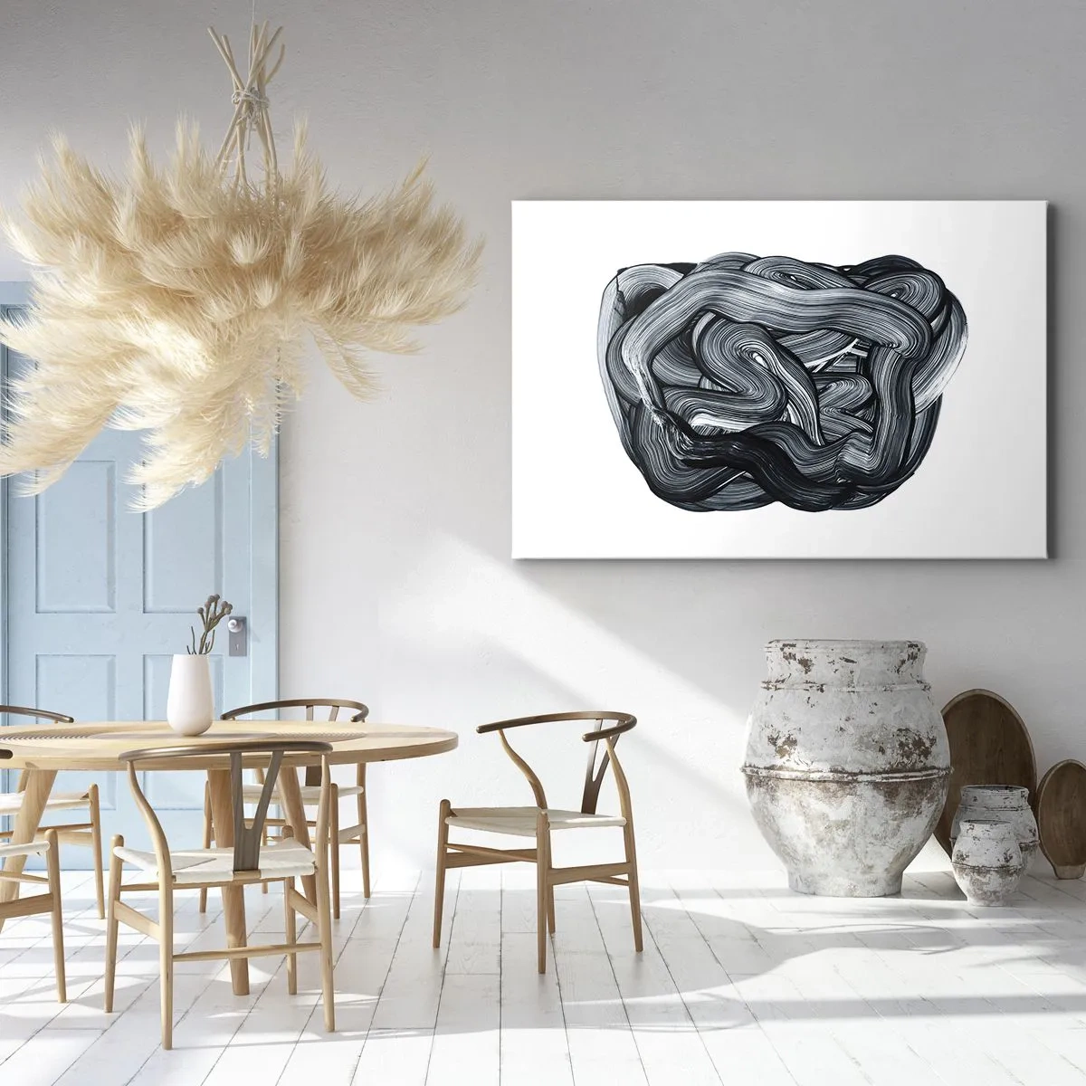 Quadro su tela - Stampe su Tela - Composizione astratta in tonalità di grigio - 70x50cm - Non è così semplice - Decorazione murale moderna per soggiorno e camera da letto ARTTOR