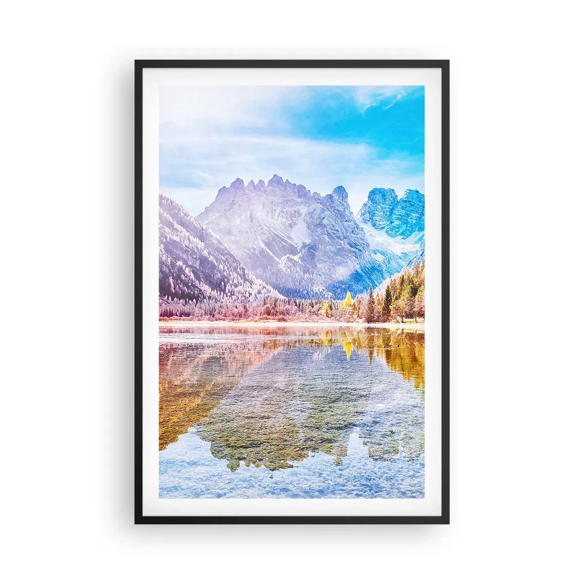 Poster in cornice nera - E nei monti è già autunno - 61x91 cm