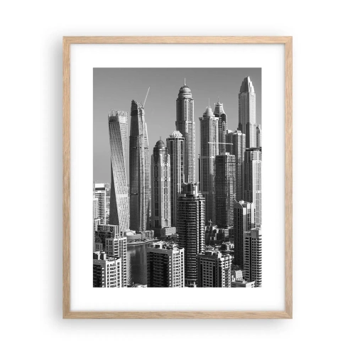 Poster in cornice rovere chiaro - La città sul deserto - 40x50 cm