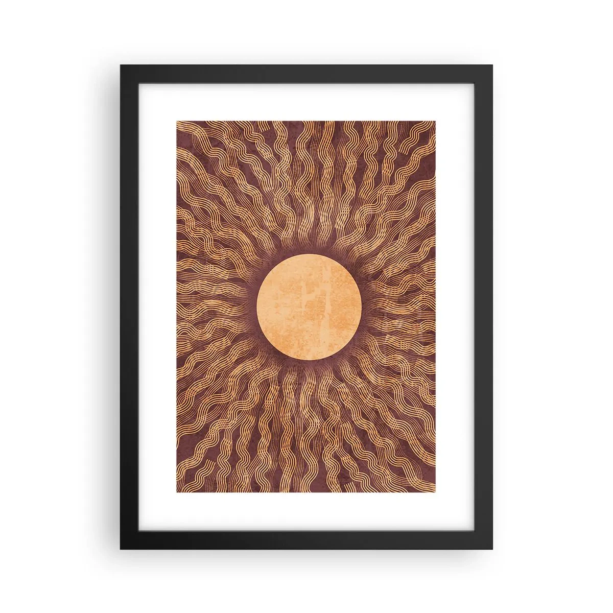 Poster in cornice nera - L'icona del sole - 30x40 cm