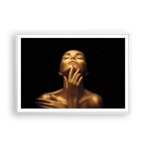 Poster in cornice bianca - Come seta d'oro - 100x70 cm
