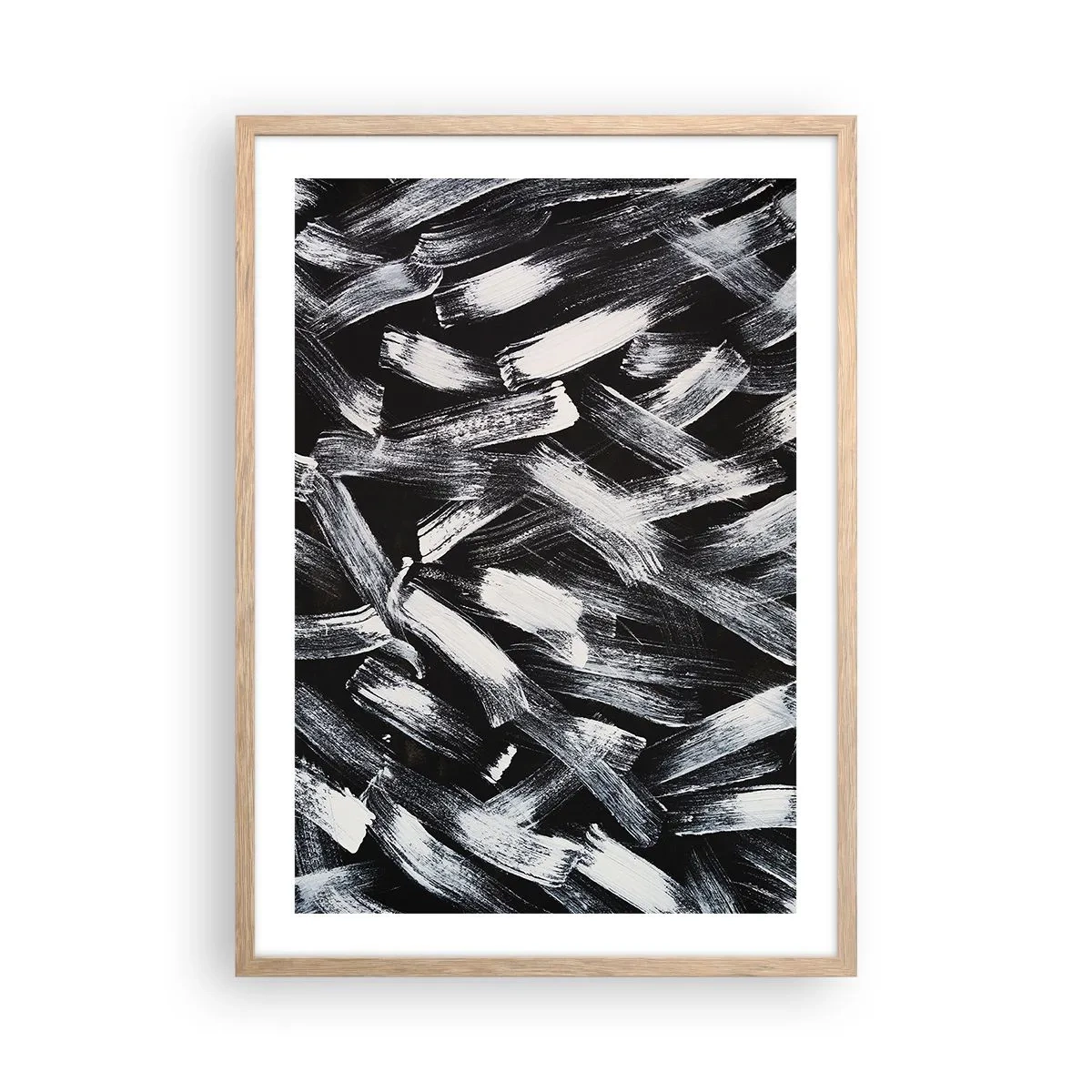 Poster in cornice rovere chiaro - Astrazione in spirito industriale - 50x70 cm