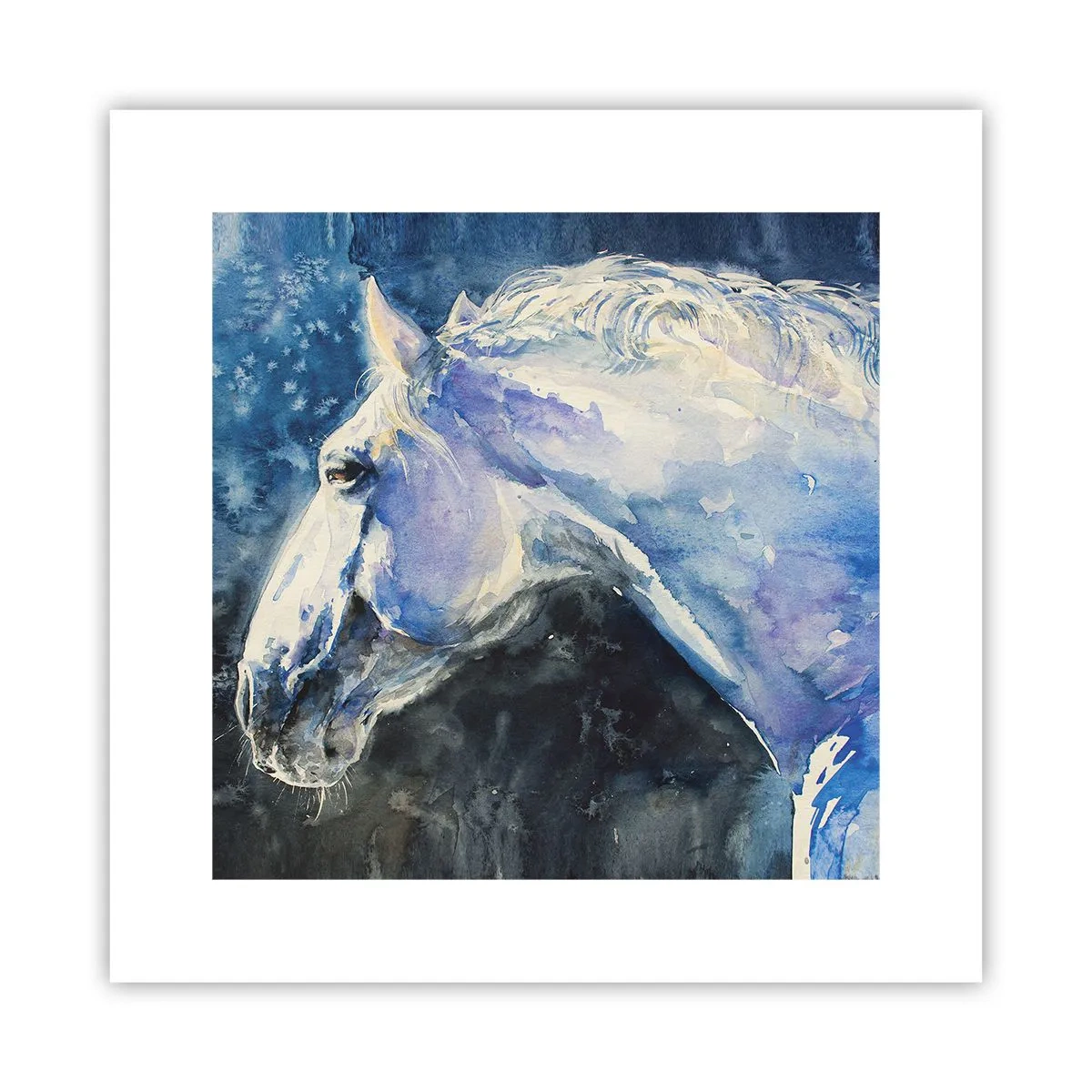 Poster - Ritratto in luce blu - 30x30 cm