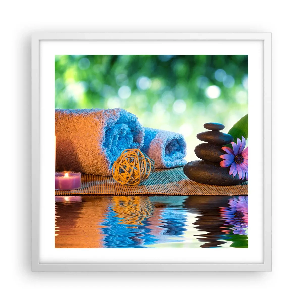 Poster in cornice bianca - Tempo per il corpo - 50x50 cm