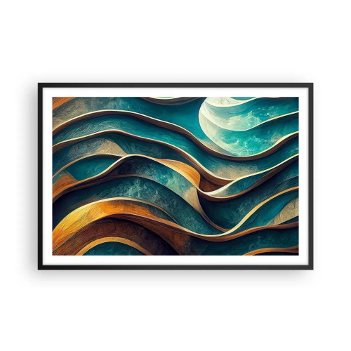 Poster in cornice nera - I meandri del blu - 91x61 cm