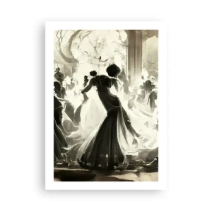Poster - Un elegante ballo in bianco e nero - 50x70cm - Il gran ballo in maschera - Decorazione murale moderna per soggiorno e camera da letto ARTTOR