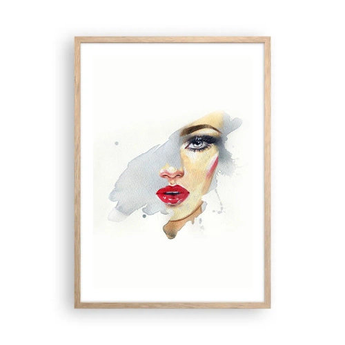 Poster in cornice rovere chiaro - Riflesso in una goccia d'acqua - 50x70 cm