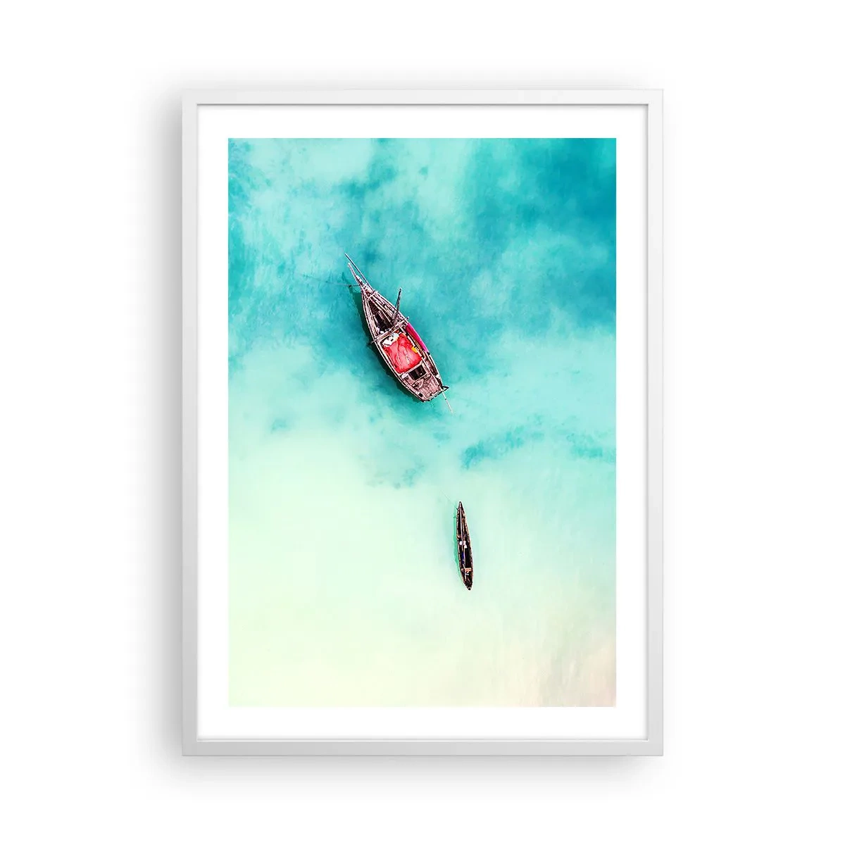 Poster in cornice bianca - Nelle spiagge di Zanzibar, quando c'è troppa acqua... - 50x70 cm