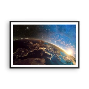 Poster in cornice nera - Guardiamoci da lontano - 91x61 cm