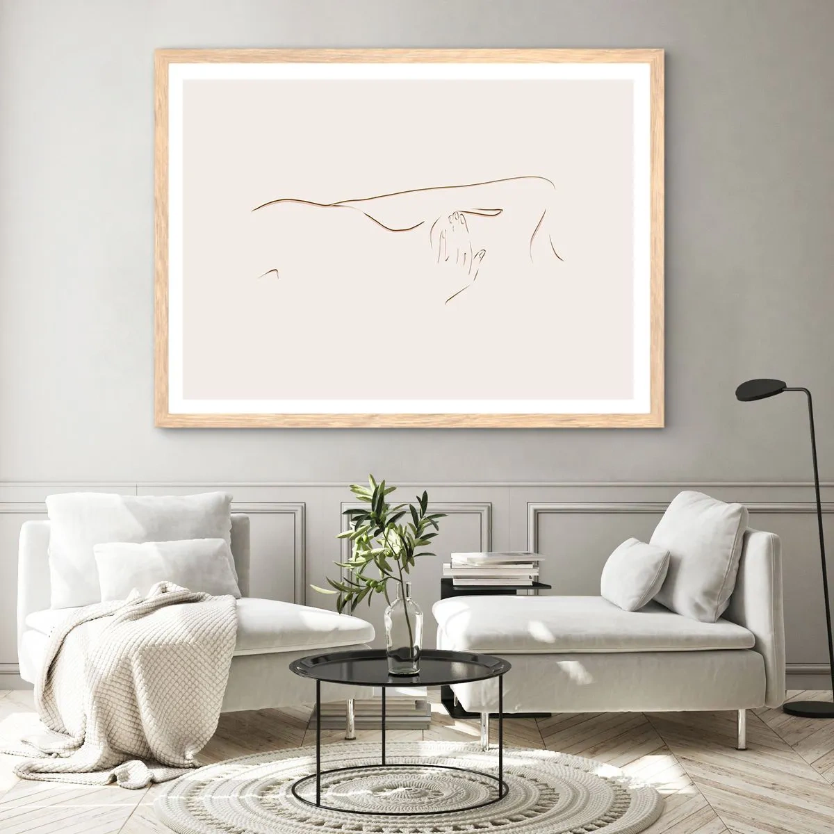 Poster in cornice rovere chiaro - La forma del desiderio - 70x50 cm