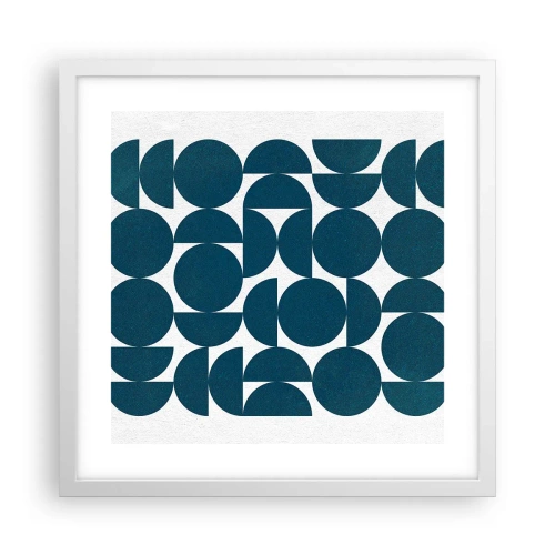 Poster in cornice bianca - Cerchi e semicerchi - 40x40 cm
