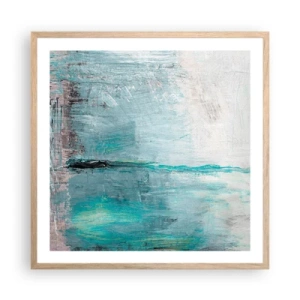 Poster in cornice rovere chiaro - Orizzonte nel blu - 60x60 cm