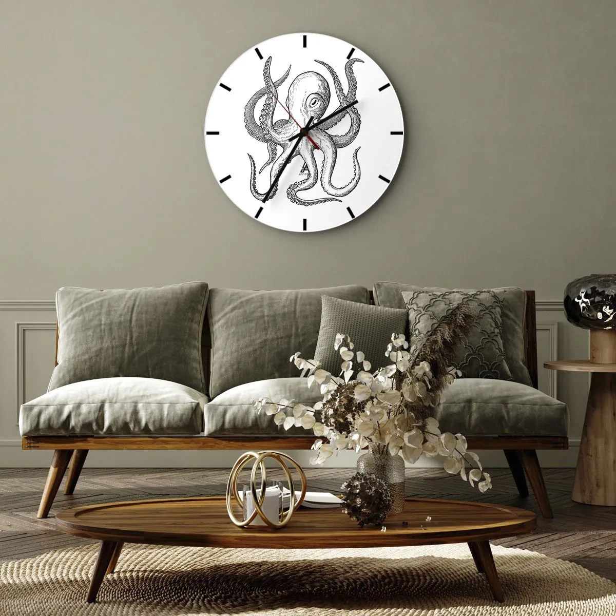 Orologio da parete - Orologio in Vetro - Ballando con le onde - 30x30 cm