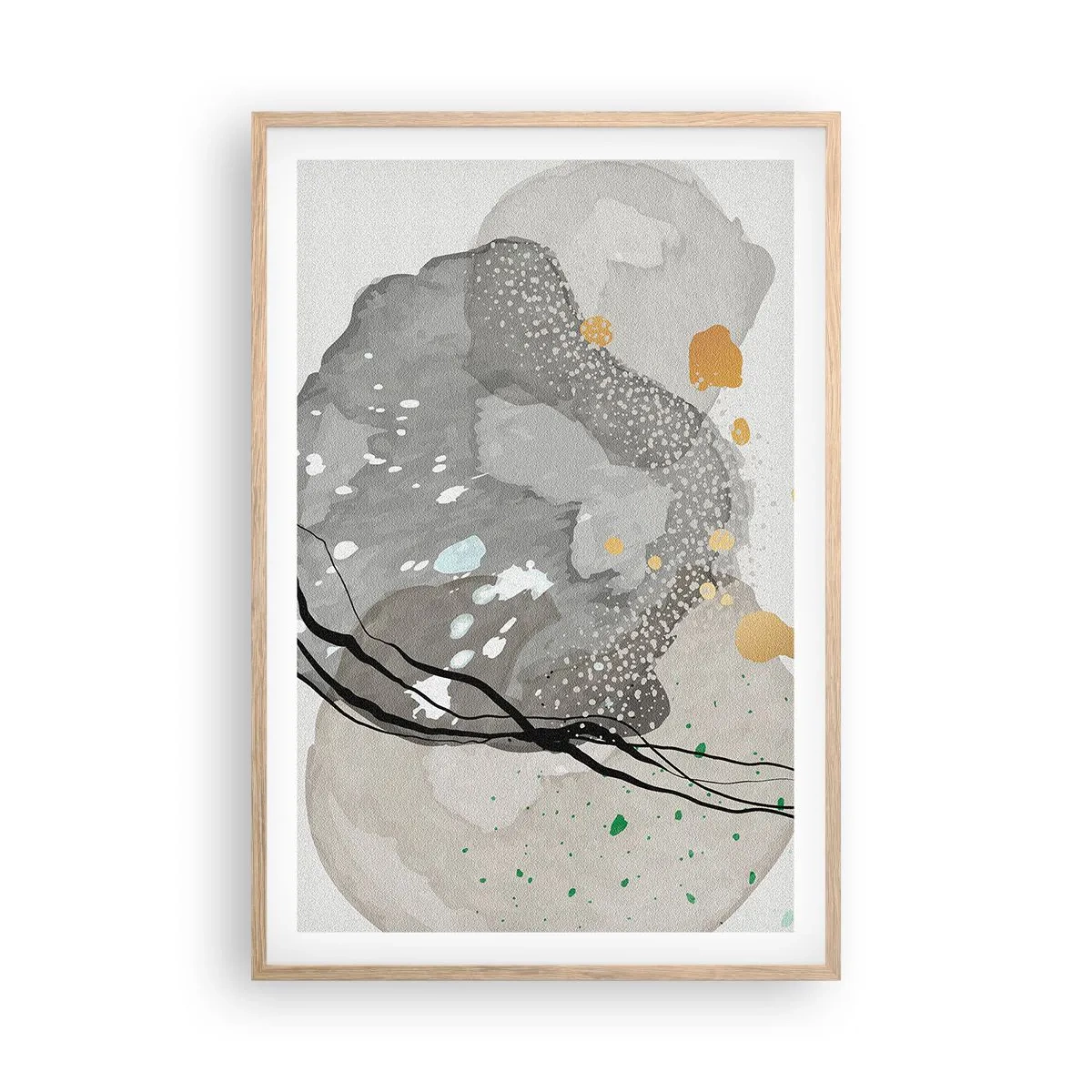 Poster in cornice rovere chiaro - Composizione organica - 61x91 cm