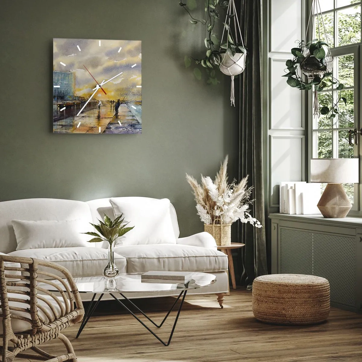 Orologio da parete - Orologio in Vetro - Vita sulla costa - 30x30 cm