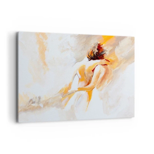 Quadro su tela - Stampe su Tela - Scena astratta di un abbraccio romantico - 120x80cm - Nel cielo dell'intimità - Decorazione murale moderna per soggiorno e camera da letto ARTTOR