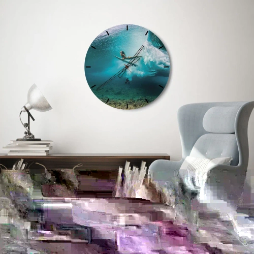 Orologio da parete - Orologio in Vetro - Mondo subacqueo - 40x40 cm