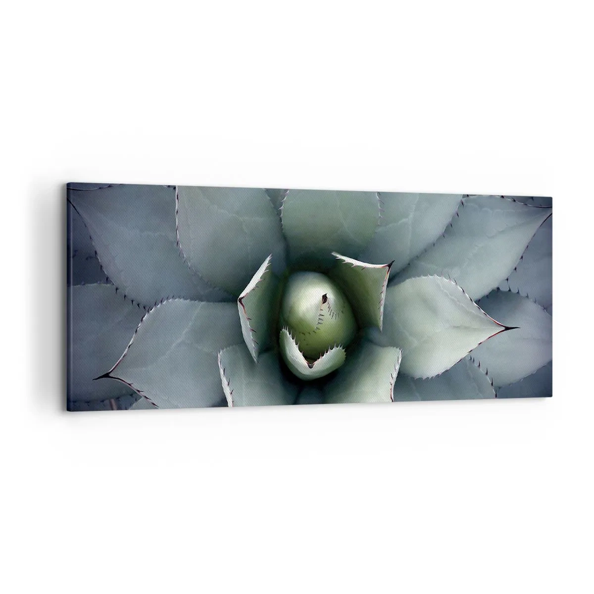 Quadro su tela - Stampe su Tela - Primo piano di una rosetta di agave in delicate tonalità di verde - 120x50cm - Adesca e minaccia - Decorazione murale moderna per soggiorno e camera da letto ARTTOR