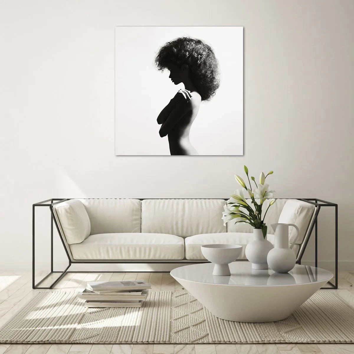 Quadro su vetro - Come un fiore su un gambo snello - 60x60 cm