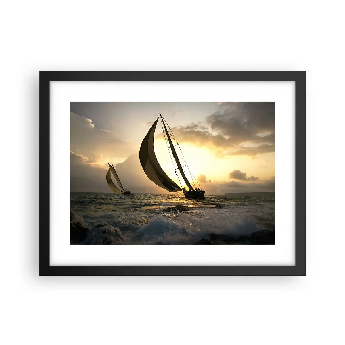 Poster in cornice nera - Con il vento e controvento - 40x30 cm