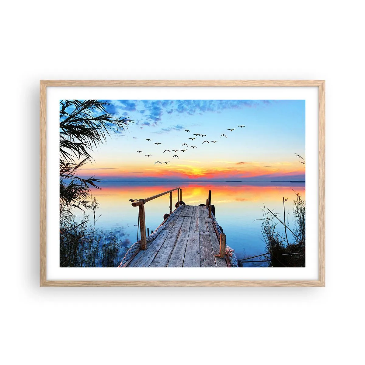 Poster in cornice rovere chiaro - Il tempo del ritorno - 70x50 cm