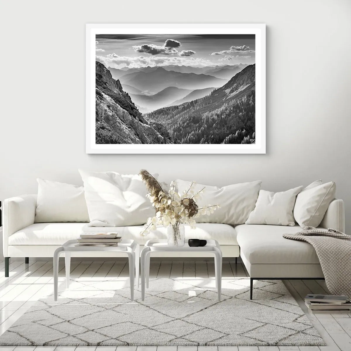 Poster in cornice bianca - Fino all'orizzonte - 50x40 cm