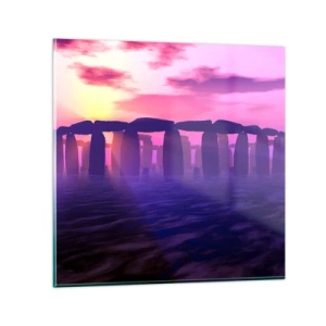 Quadro su vetro - Mistero in un'alba nebbiosa - 30x30 cm