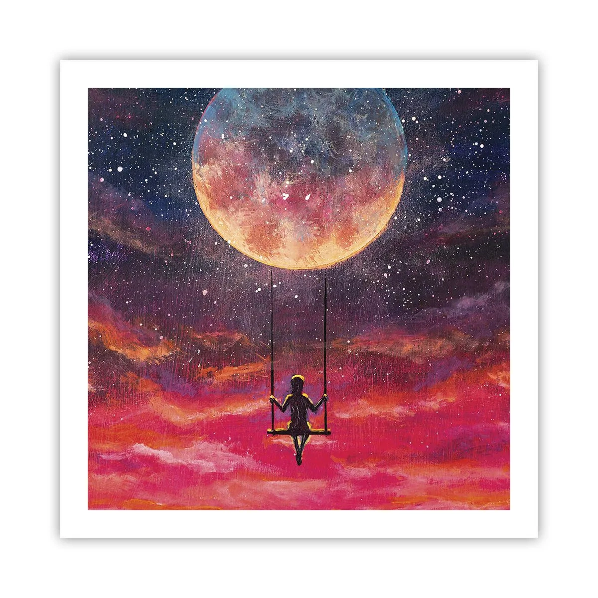 Poster - Con la testa tra le nuvole - 60x60 cm