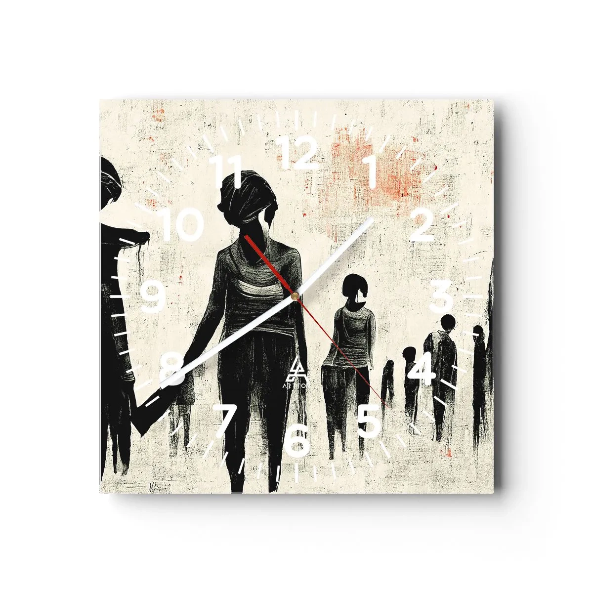 Orologio da parete - Orologio in Vetro - Contro la solitudine - 30x30 cm