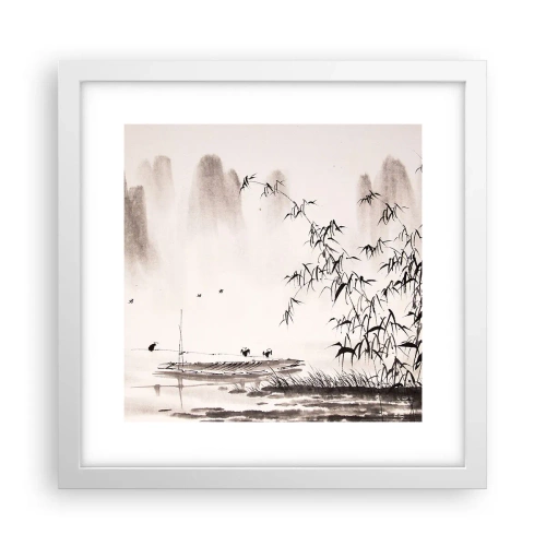 Poster in cornice bianca - Il silenzio dei campi di riso - 30x30 cm