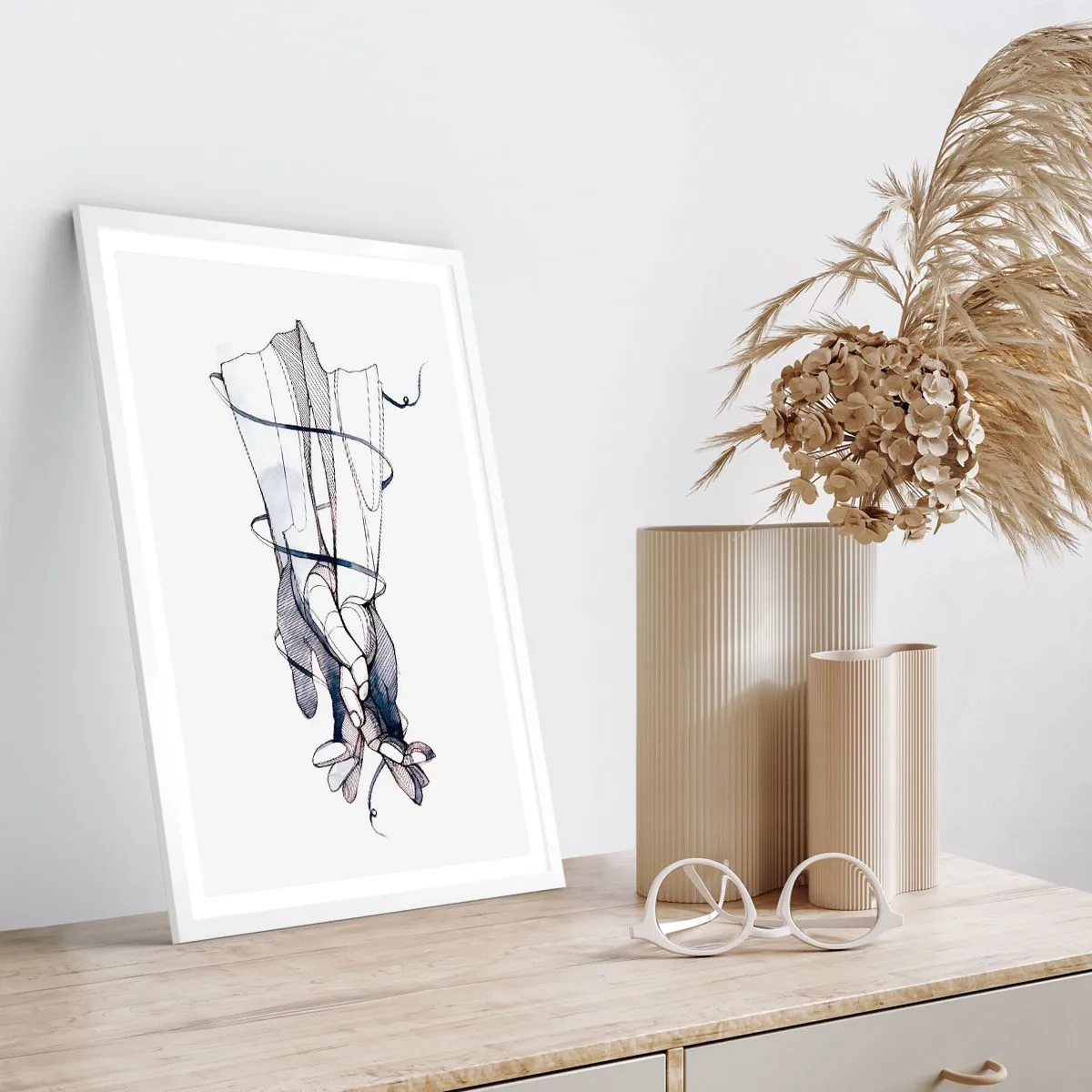 Poster in cornice bianca - Studio del tocco - 61x91 cm