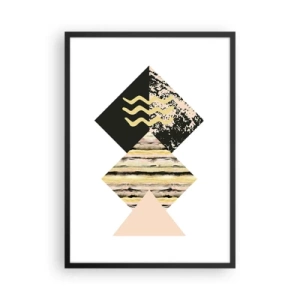 Poster in cornice nera - Composizione geometrica astratta in colori delicati - 50x70cm - Non è così facile - Decorazione murale moderna per soggiorno e camera da letto ARTTOR