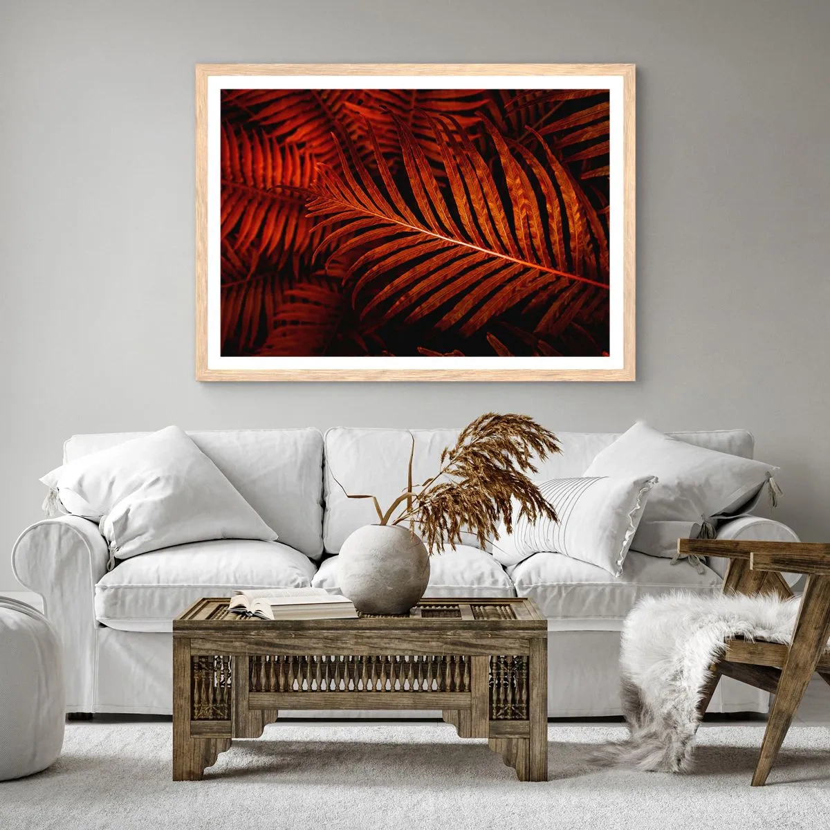Poster in cornice rovere chiaro - Il calore della vita - 100x70 cm