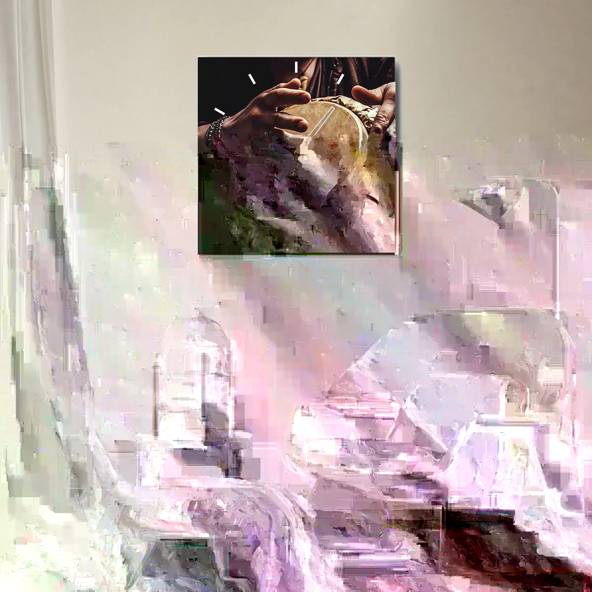 Orologio da parete - Orologio in Vetro - Al ritmo del cuore - 40x40 cm