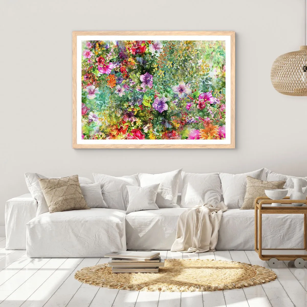 Poster in cornice rovere chiaro - Perdersi nei fiori - 40x30 cm