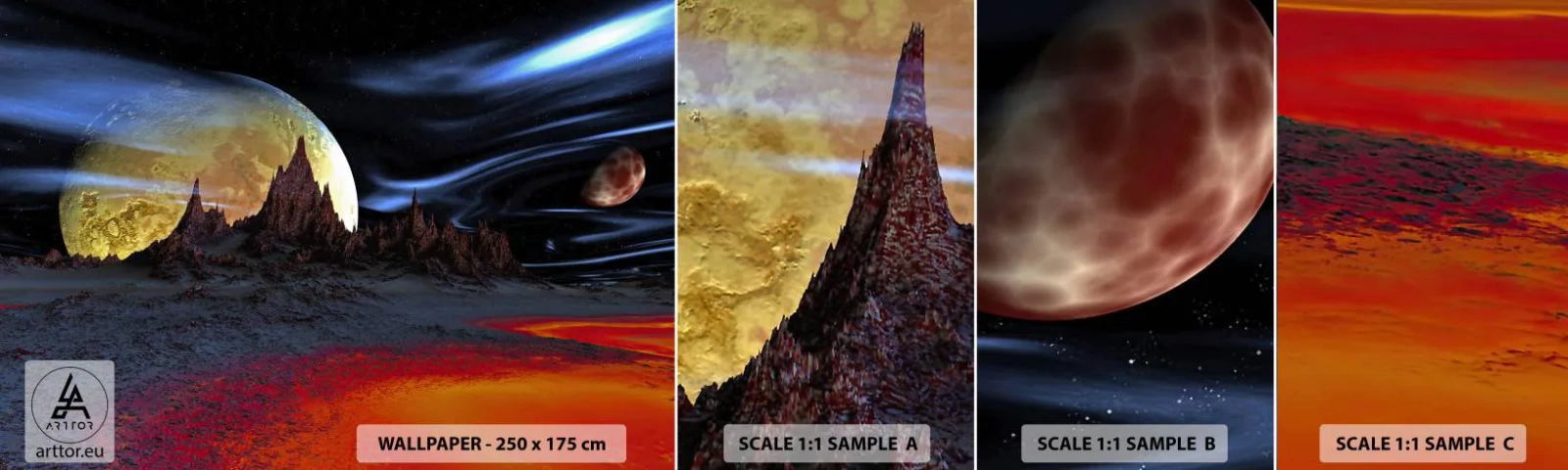 Campione Di Fotomurale Standard Eco - Un mondo sconosciuto - Astrazione, Cosmo, 3D - 100x30 cm