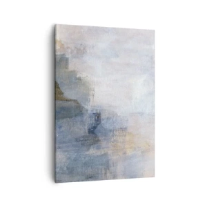 Quadro su tela - Stampe su Tela - Sottili macchie astratte nelle tonalità del blu e del beige - 50x70cm - Toni e accordi dei colori - Decorazione murale moderna per soggiorno e camera da letto ARTTOR