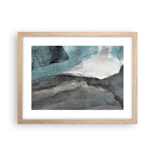 Poster in cornice rovere chiaro - Astrazione: rocce e ghiaccio - 40x30 cm