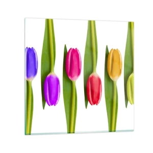 Quadro su vetro - Composizione arcobaleno - 30x30 cm