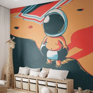 Fotomurale su misura Adesiva Deluxe Sticker - Da un'altra prospettiva - Astrazione, Spiaggia, Astronauta