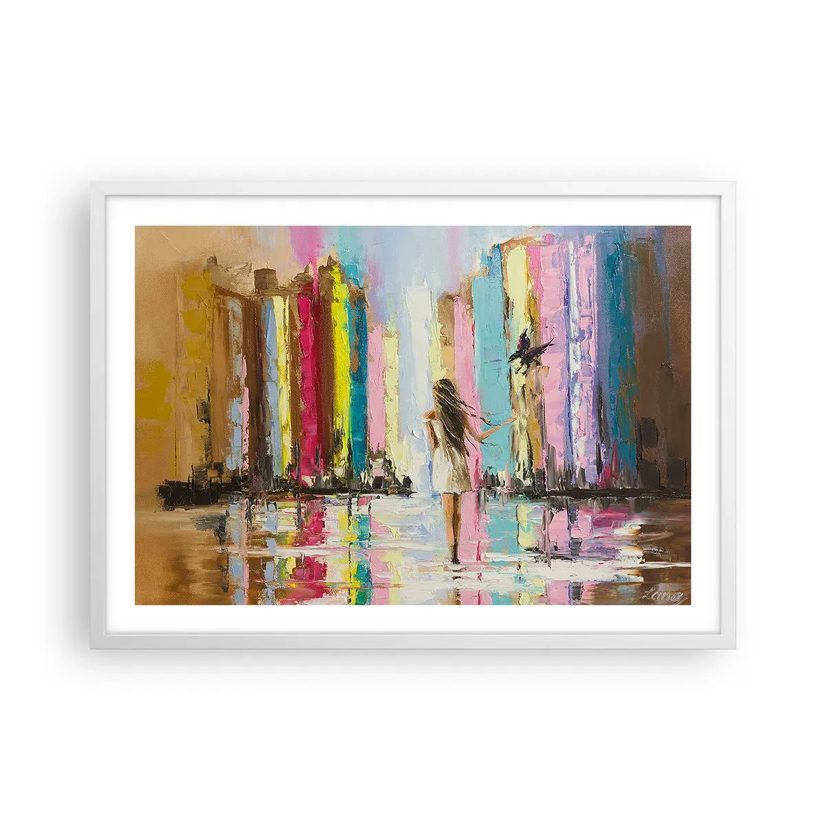 Poster in cornice bianca - Seguimi - 70x50 cm