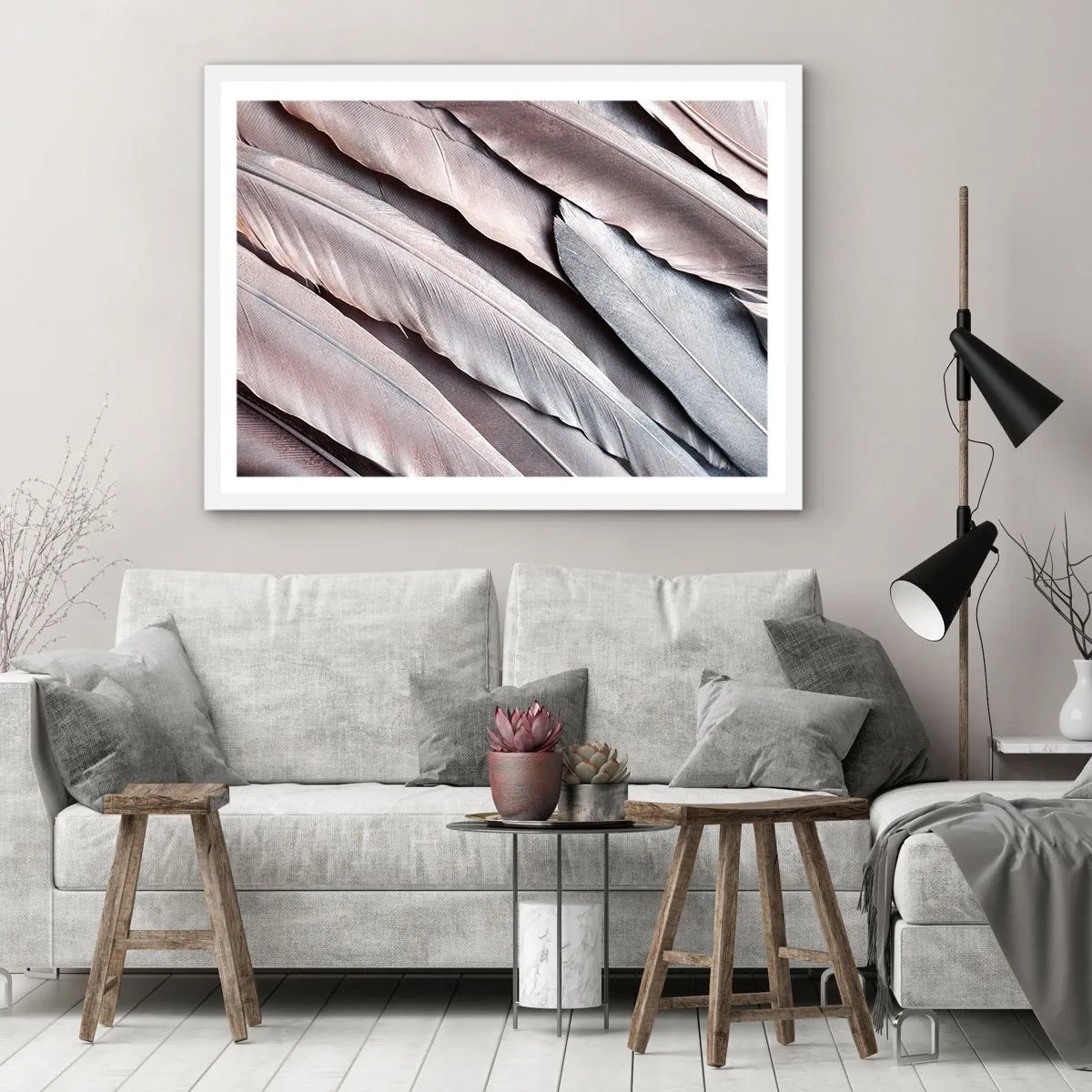 Poster in cornice bianca - Argento rosato - 50x40 cm